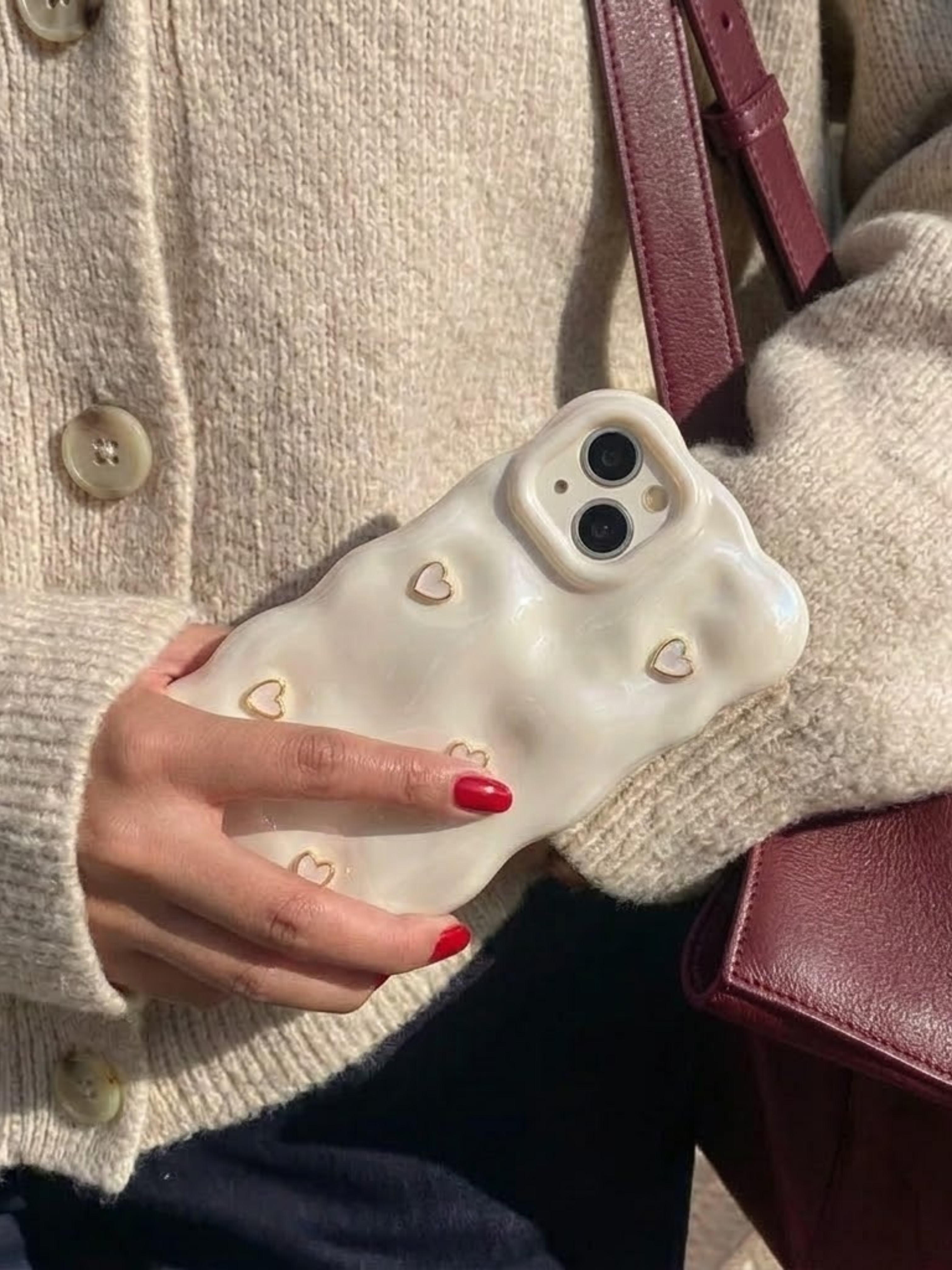 Coque Cœurs Nacrés | Protège votre iPhone en douceur