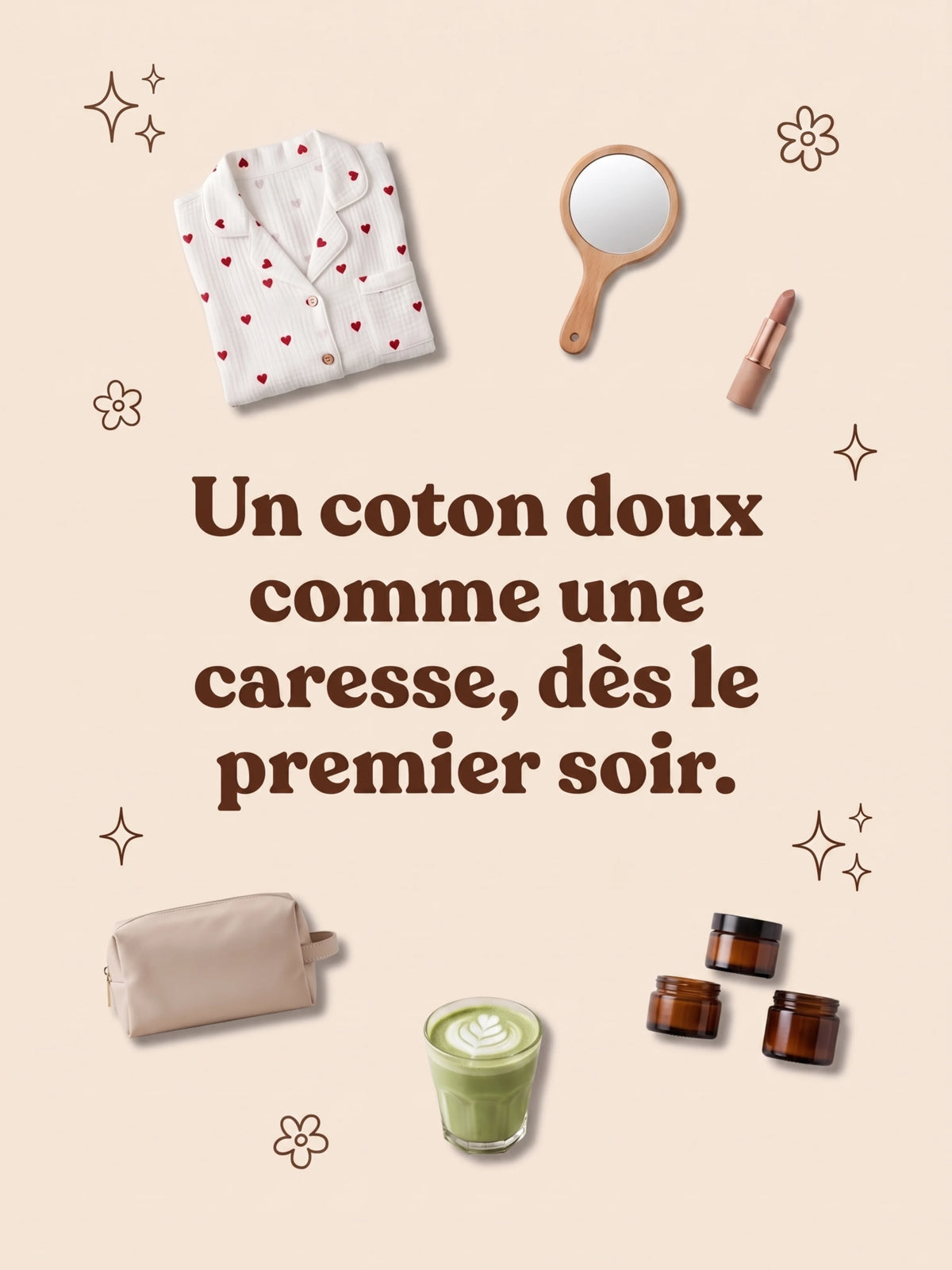 Le pyjama Alma à cœurs rouges - L'allure d'un pyjama de grande maison à prix doux