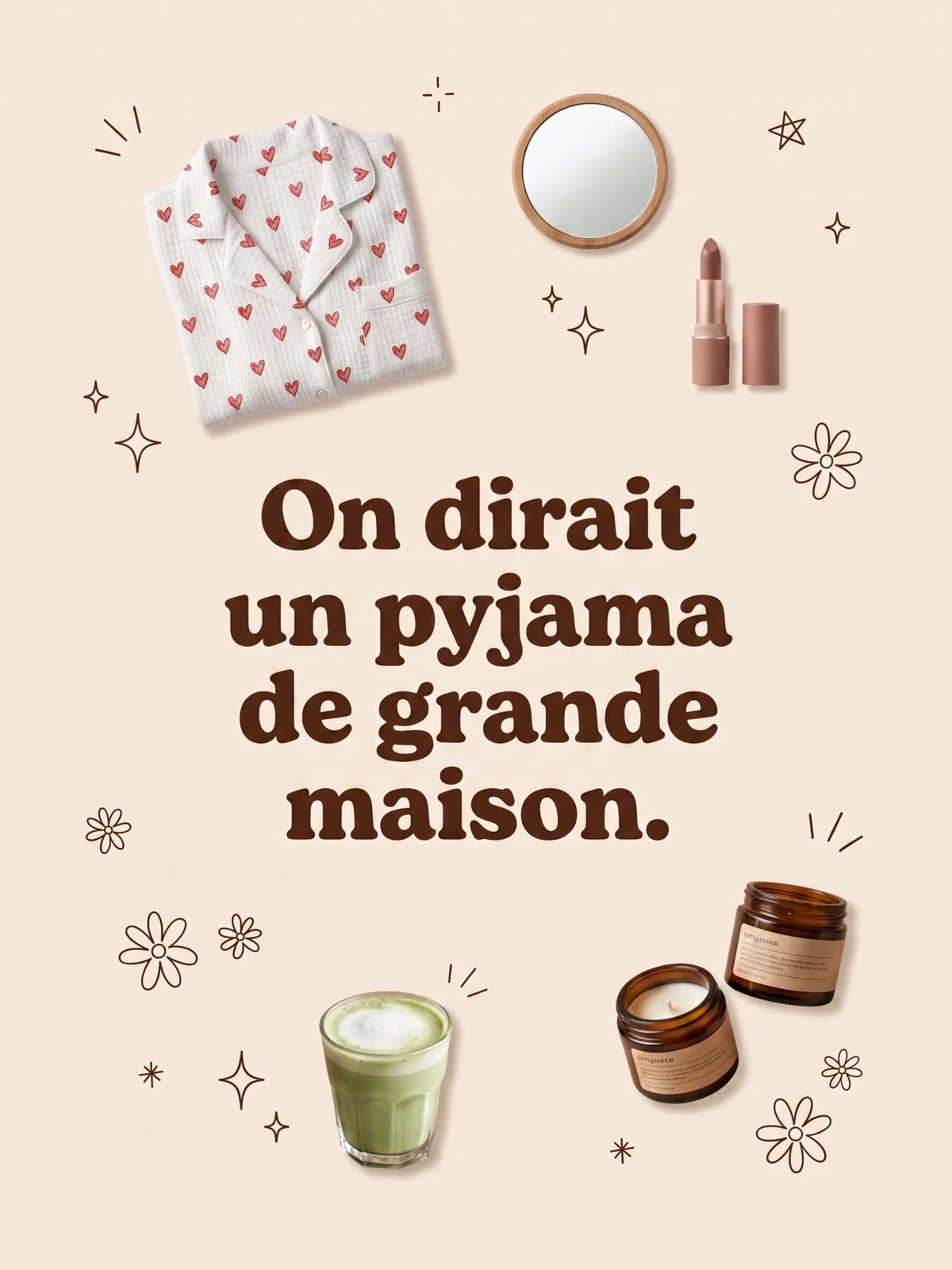Le pyjama Alma à cœurs rouges - L'allure d'un pyjama de grande maison à prix doux