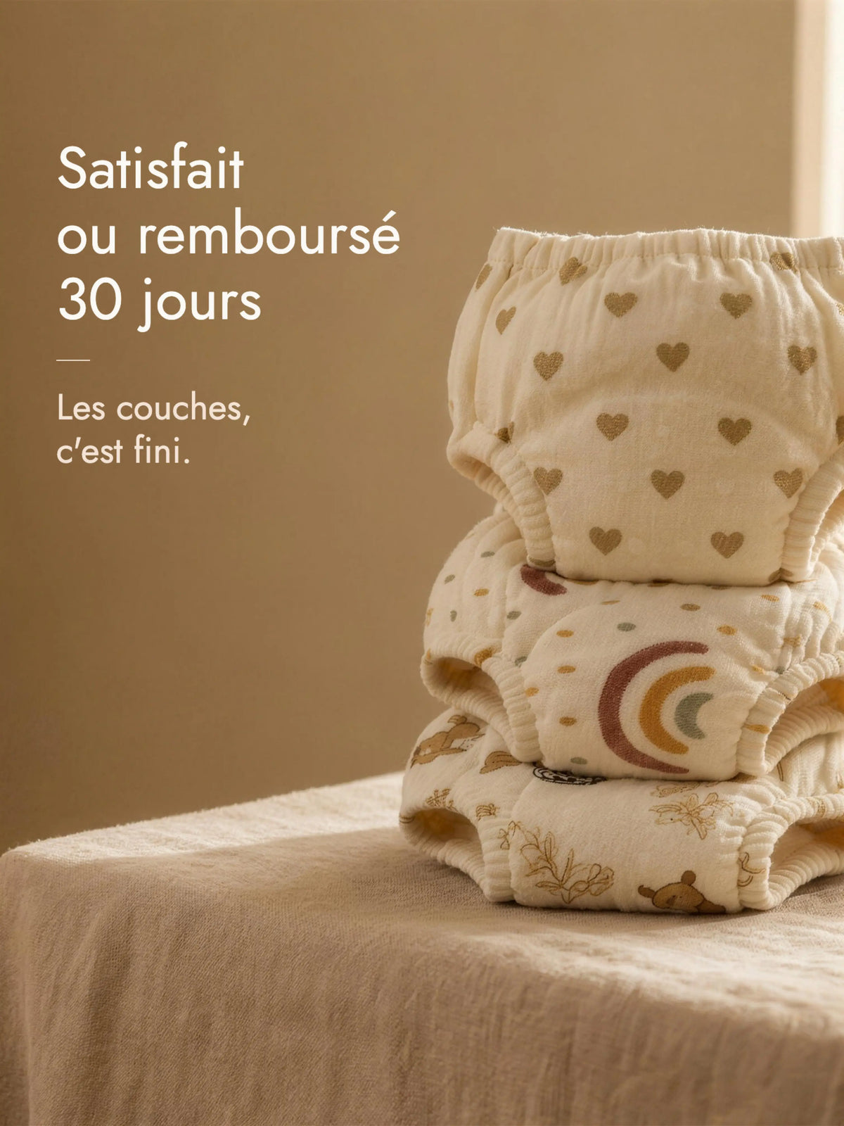 Pack de 4 Culottes d'Apprentissage - Propre en 2-3 Semaines - 100% Coton Réutilisable - Enfilage Facile Dès 18 Mois